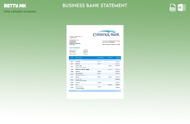 Модерен стил Деловниот извештај на Comerica Bank Шаблон Word и PDF